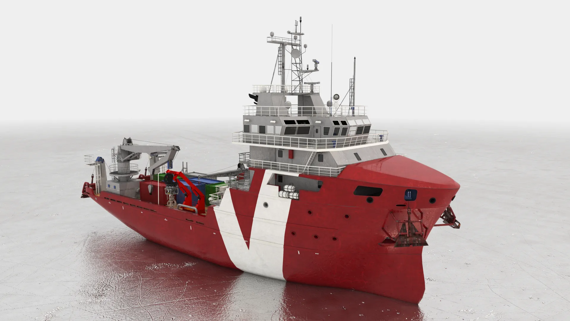 Red-tug-Boat-offshore 3d model