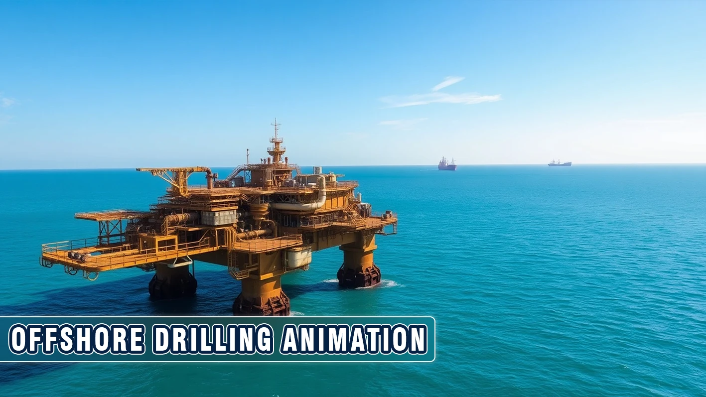 Offshore drilling animation