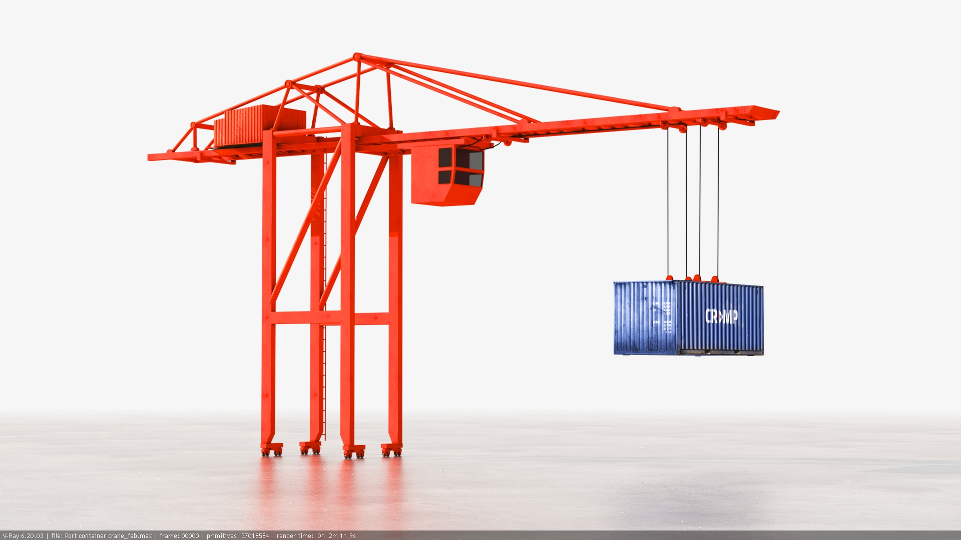 Port container crane 3d model