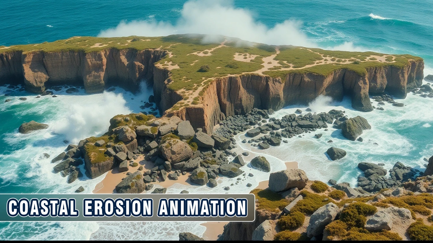 coastal erosion animation