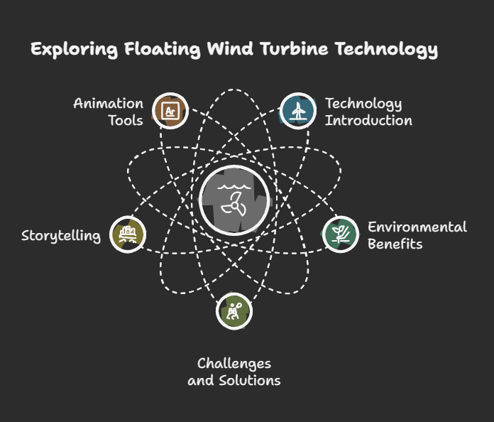 floating wind turbine animations
