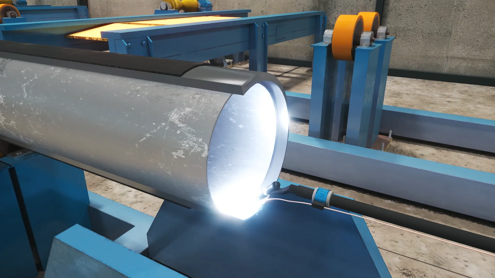 Pipelaying industrial animation