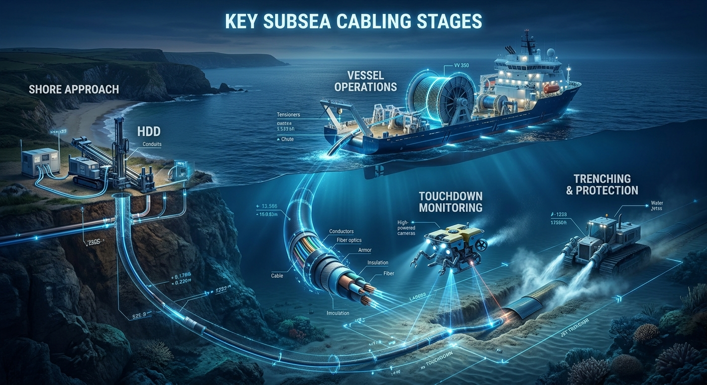 Key Subsea Cabling Stages Depicted in Animations