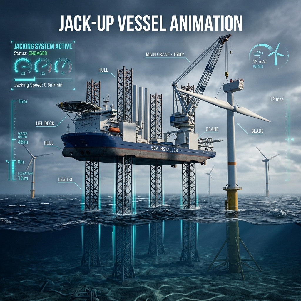 Jack-Up Vessel Animation