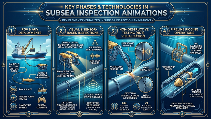 Key Elements Visualized in Subsea Inspection Animations