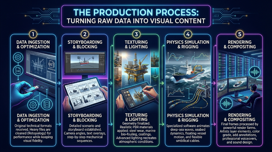 The Production Process: Turning Raw Data into Visual Content