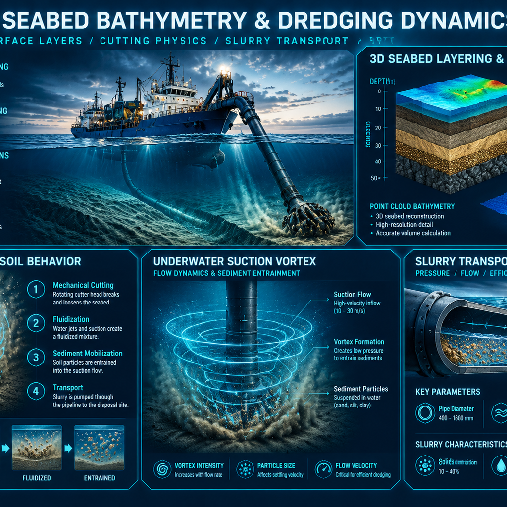 Seabed Bathymetry, Soil Mechanics, and Slurry Transport Dynamics