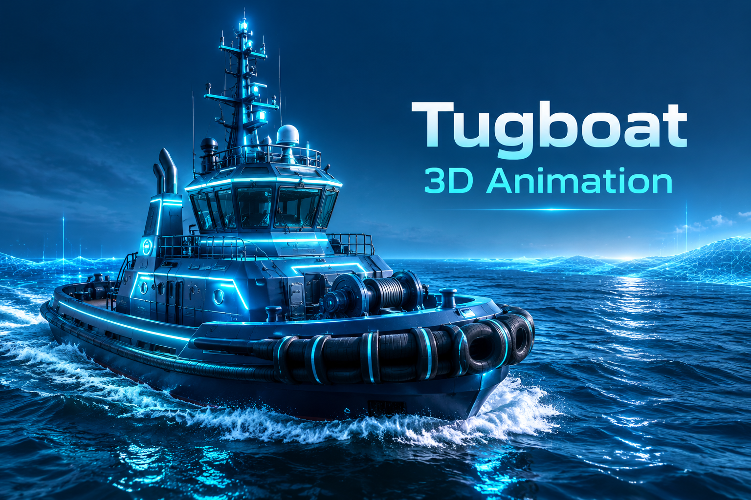 Tugboat 3D Animation with fidar
